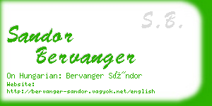 sandor bervanger business card